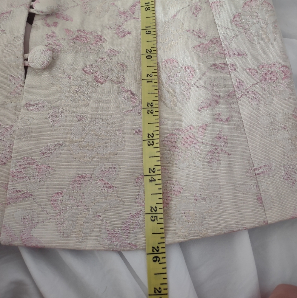 Vintage Brocade Blazer Size 6 Light Pink Cream NWT New Linen‎ Blend - Picture 8 of 9